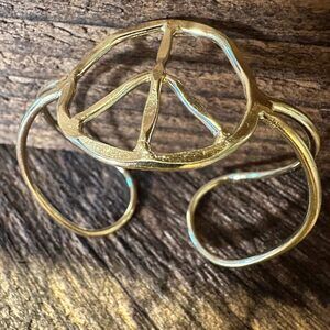 Handmade Artesian Hippie Wide Cuff Bracelet Bangle,‎ Gold Plated, Gift Box
